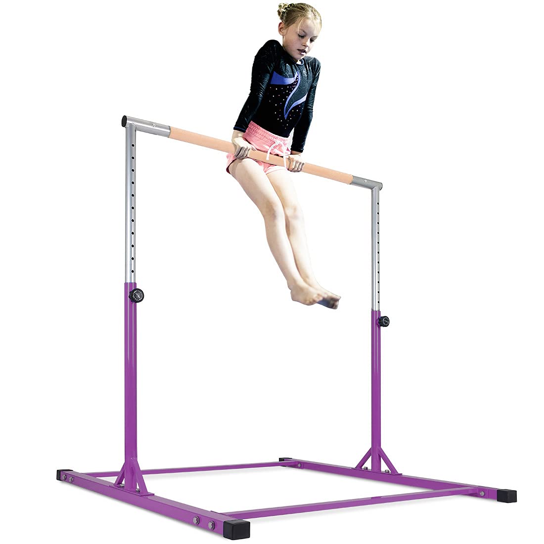 Purple Gymnastic Bar - Adjustable Height With Lock