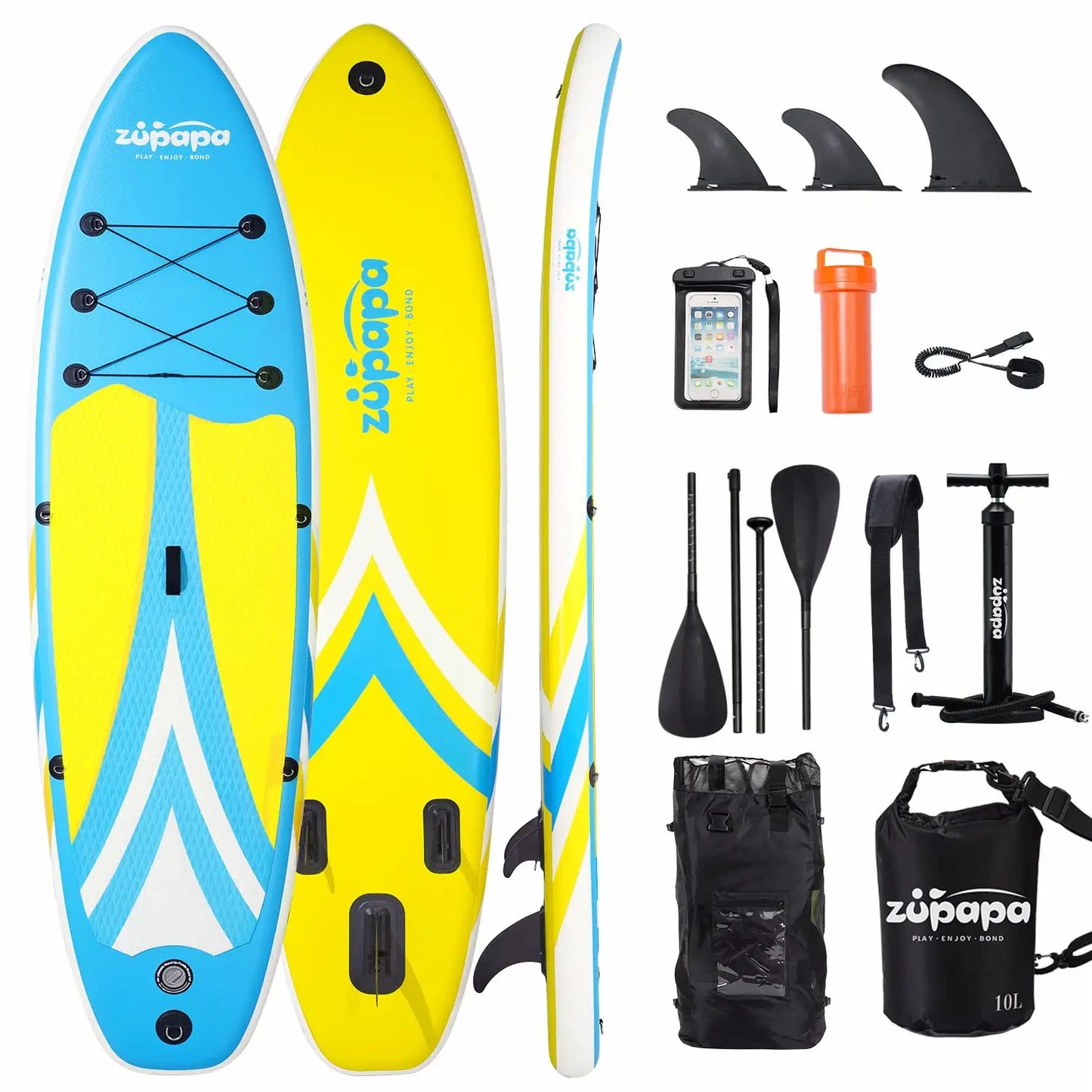 10.6'x33"x6" Inflatable Stand Up Paddle Board (3 Colors Available)