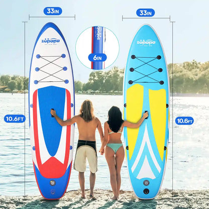 10.6'x33"x6" Inflatable Stand Up Paddle Board (3 Colors Available)