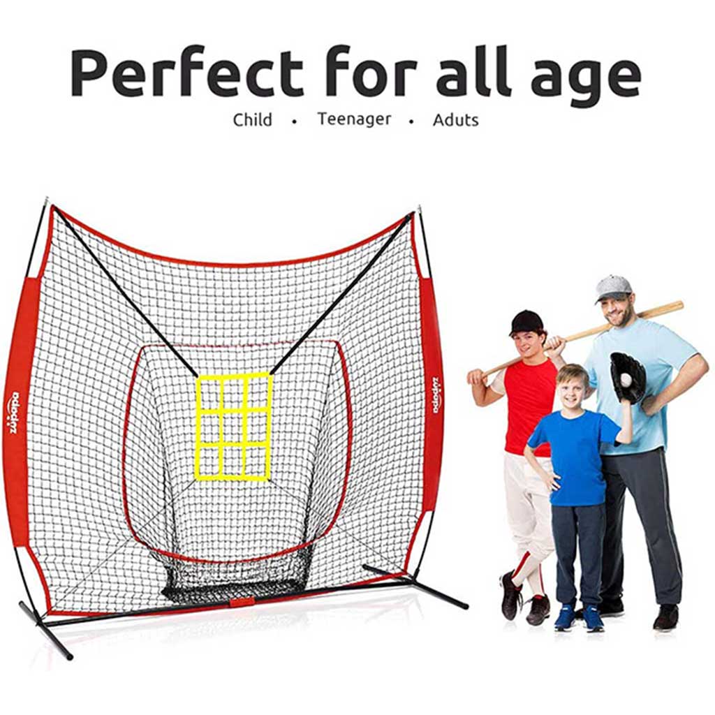 7' x 7' Practice Baseball Net Red - Perfect for all age baseball net