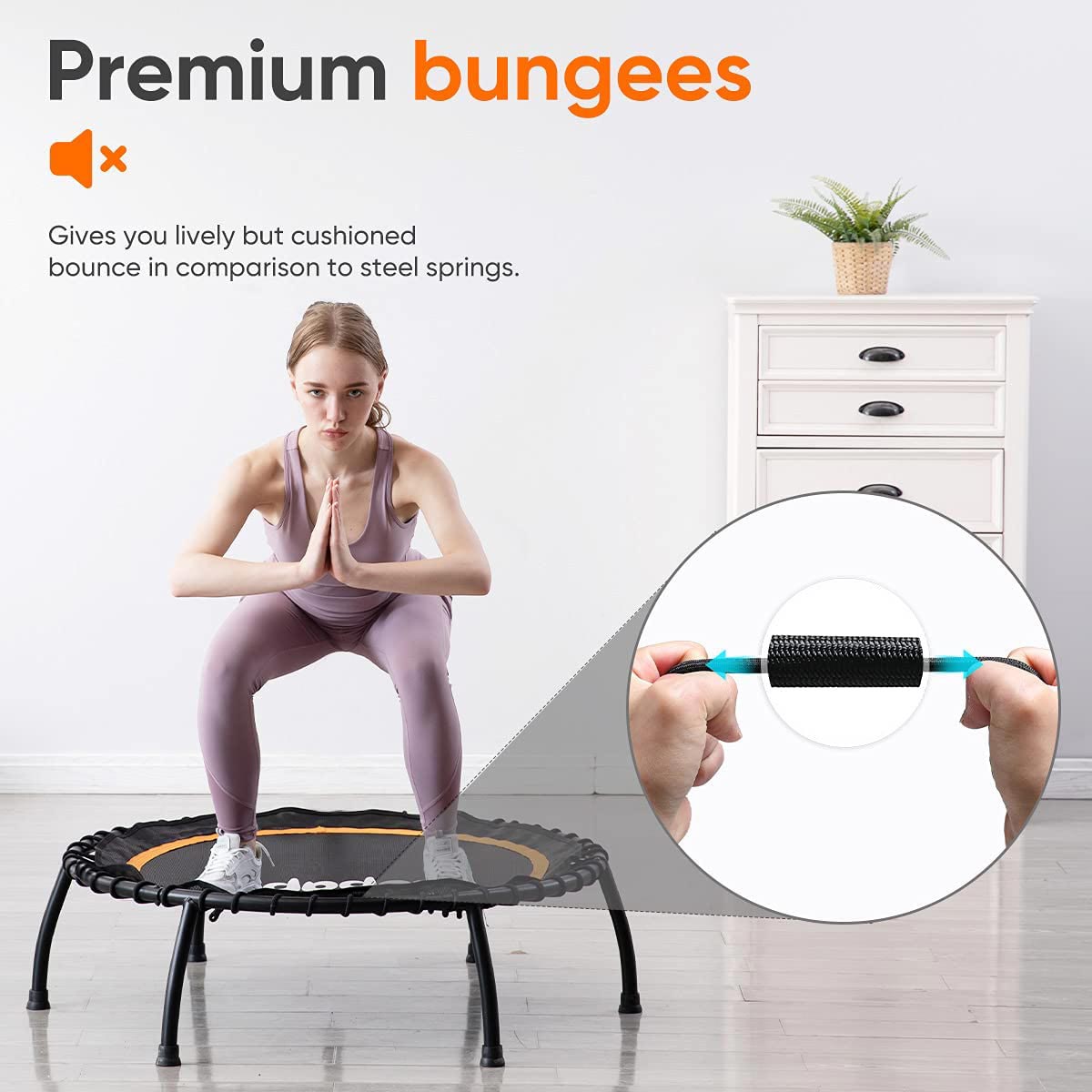 40" Mini Fitness Rebounder Trampoline without springs