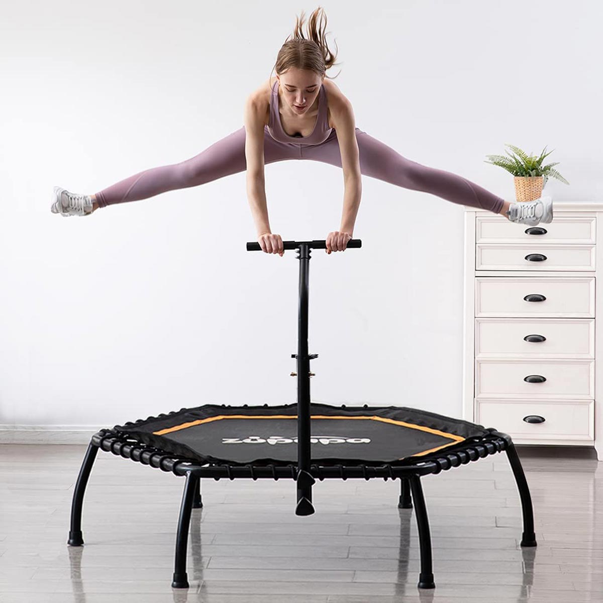 45" Mini Fitness Trampoline With Handle-Hexagon