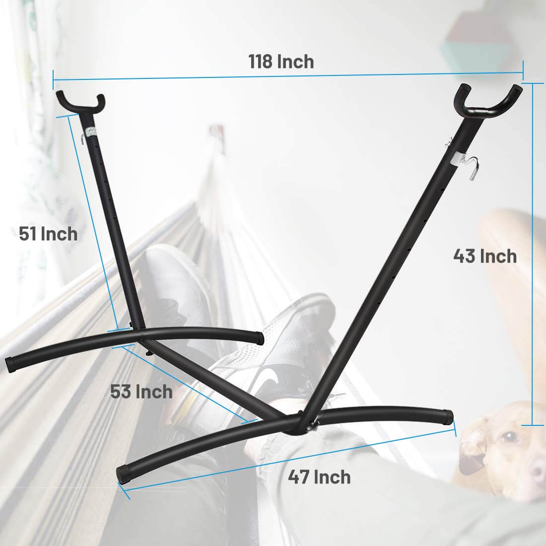 10 FT Portable Hammock Stand Size