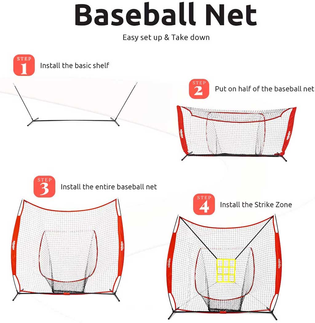 Easy set up baseball net